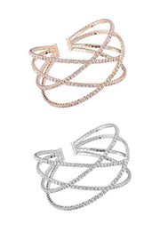 RHINESTONE CROSSOVER WIRE BRACELET-0