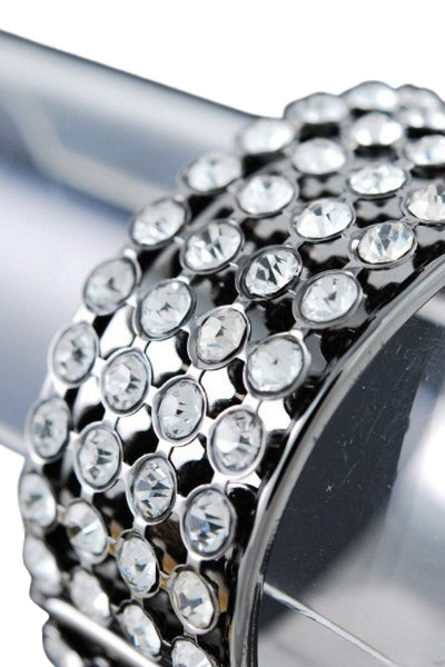 Crystal studded metal cuff bracelet-0