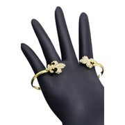 Studded fleur de lis hand bracelet-1