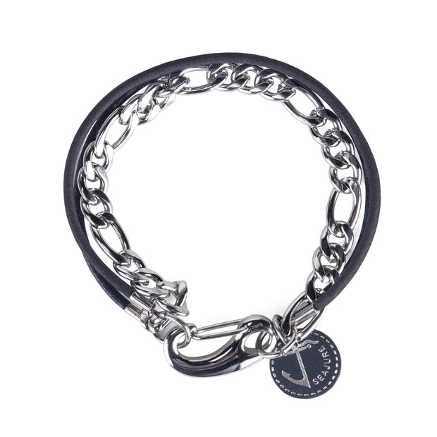 Chain and Leather Faroe Bracelet-1