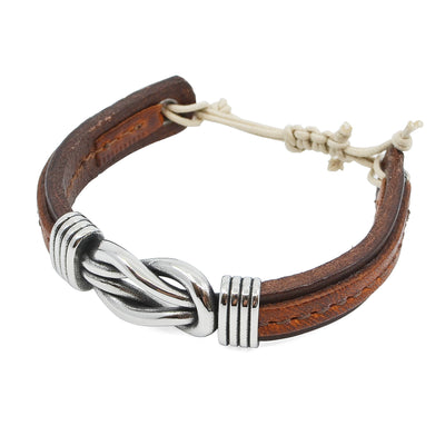 Nautical Rope and Leather Capri Bracelet-0