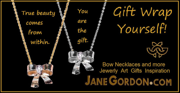 Bow Necklace-14K gold with diamonds on Karma chain with diamond dots-4