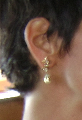 Fleur De Lis Earrings-18K Gold with Diamonds-9