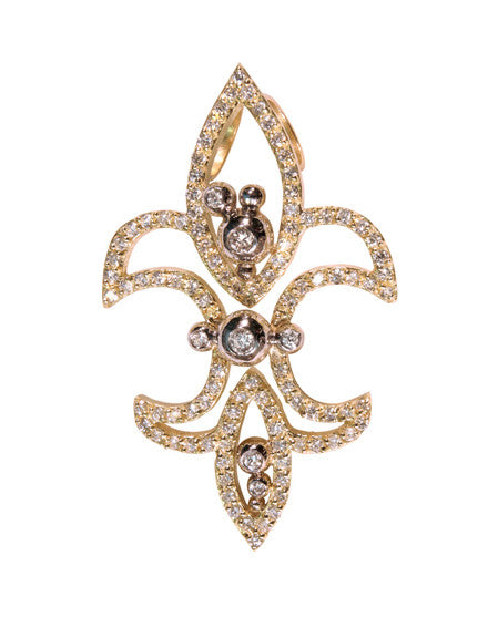 Fleur de Lis Pendant / Necklace, 18K Gold with diamonds.-9