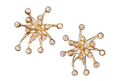 Fireworks Earrings-Large-18K Gold with Diamonds-4