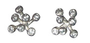 Fireworks-7 Earrings-Sterling Silver with Diamonds - 18K gold plate options-3