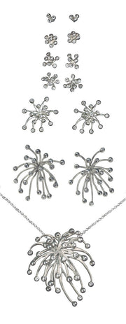 Fireworks Earrings-Large-18K Gold with Diamonds-12