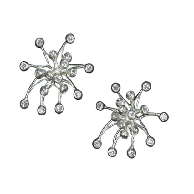 Fireworks Earrings-Large-18K Gold with Diamonds-15