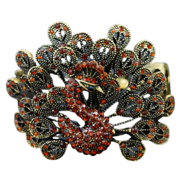 Studded peacock metal cuff Bracelet-7