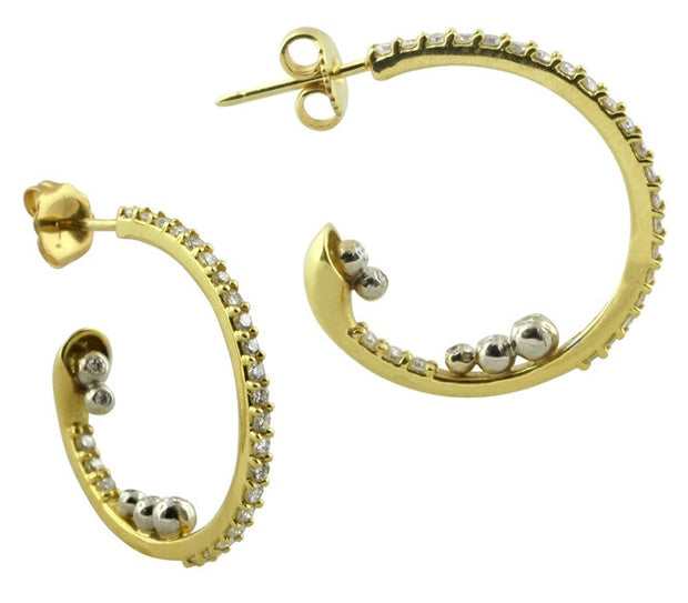 Abundance Hoop Earring-18k Gold with Diamonds in an Abundant Overflow-2