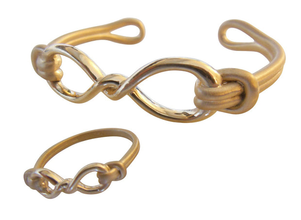 Infinity Knot Cuff Bracelet- 18K Gold. Tied to Infinite Possibilities.-6