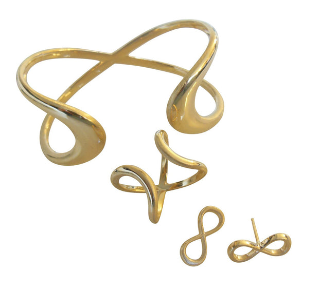 Infinity Earrings- Sterling Silver with 18K gold or rhodium plate-1