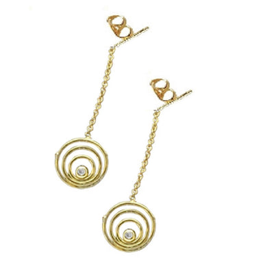 Karma Drop Earrings-18K Gold with Diamonds-0