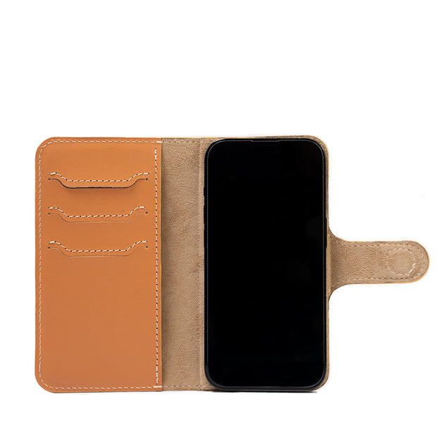 iPhone 14 series Top-Grain Leather Folio Case Wallet - Classic 4.0-6