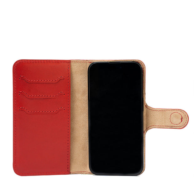 iPhone 14 series Leather MagSafe Folio Case Wallet with Grip-13