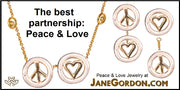 Peace Pendant, 18K yellow and white gold with diamonds.  On cord.-4