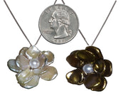 Fabulously Fun Petal Pearl Flower Pin/ Pendant Necklace: Chinese Freshwater Pearls, Sterling Silver-2