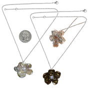 Fabulously Fun Petal Pearl Flower Pin/ Pendant Necklace: Chinese Freshwater Pearls, Sterling Silver-1