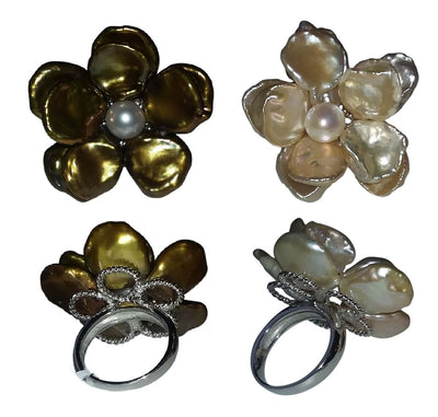 Fabulously Fun Petal Pearl Flower Ring: Chinese Freshwater Pearls, Sterling Silver-0