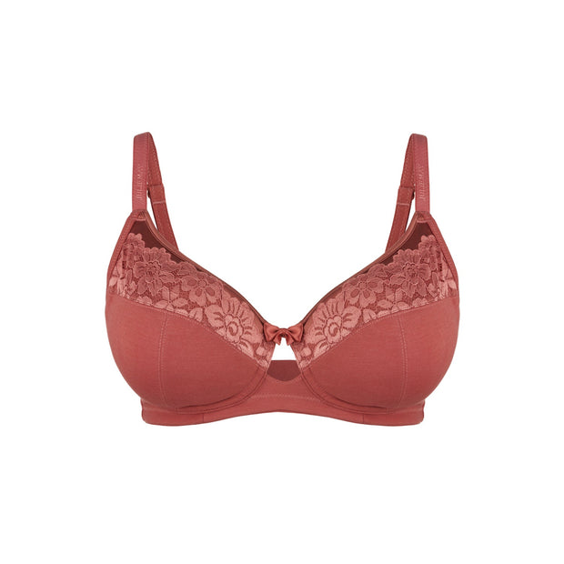 Rosie - Silk & Organic Cotton Lace Full Cup Wireless Bra-2