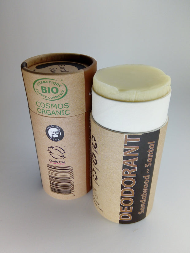 Organic Certified Natural Deodorant - Sandalwood 100ml - 100% recycled paper packaging-1