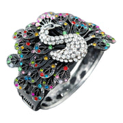 Studded peacock metal cuff Bracelet-4