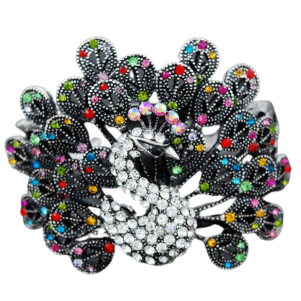 Studded peacock metal cuff Bracelet-8