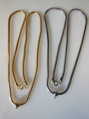 Snake Chains with sliding pendant holder- gold plate-9