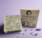 Organic Certified Solid Soap - Lavender & Mint with Shredded Mint Leaves 90g-0