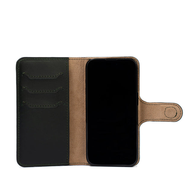 iPhone 15 series Leather MagSafe Folio Case Wallet with Grip-12