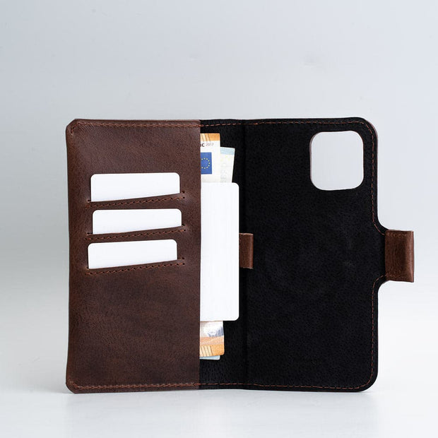 Leather iPhone folio wallet with Magsafe - The Minimalist 2.0 - SALE-5