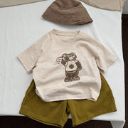 Baby Cartoon Bear Graphic Short Sleeve Comfy T-Shirt-1