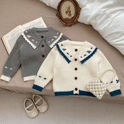 Infant Baby Girls Embroidery Long Sleeve Knit Cardigan Knitwear-0