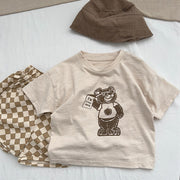 Baby Cartoon Bear Graphic Short Sleeve Comfy T-Shirt-2