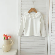 Autumn New Arrival Baby Kids Girls Soft Comfortable Simple Long Sleeves Top Base Shirt with Collar-1