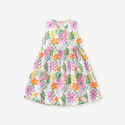 Summer Baby Girls Sleeveless Tropical Floral Print Dress-0