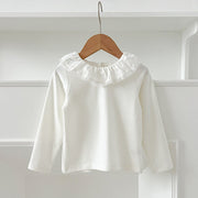 Autumn New Arrival Baby Kids Girls Soft Comfortable Simple Long Sleeves Top Base Shirt with Collar-5