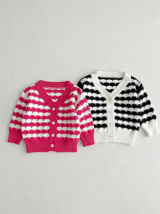 Infant Baby Boys And Girls Stripe Long-Sleeved Cardigan-0